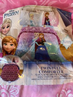 Frozen Full Sheet Set, Twin/Full Comforter And Large Warm Blanket