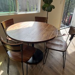 Scandinavian Designs Solid Wood Table w/Chairs