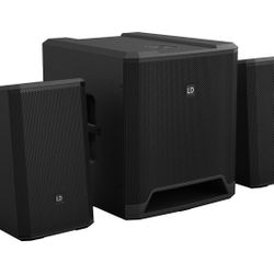 LD Systems DAVE 12 G4X Compact 2.1 Powered PA System with Bluetooth and Mixer - 750W RMS