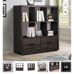 Brown cube Shelf & Air Fryer