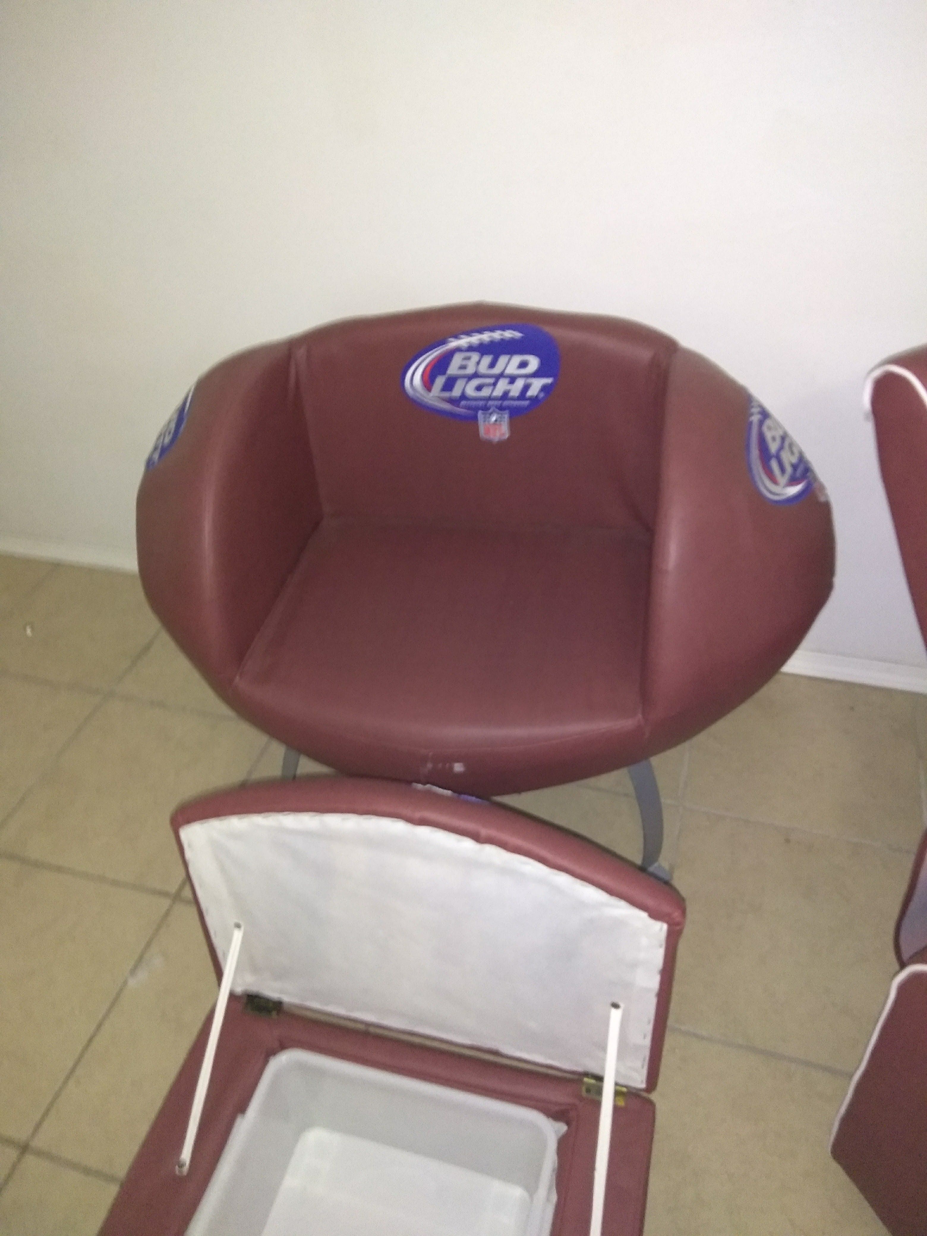 Very rare NFL Bud Light recliner and football couch / ice chest