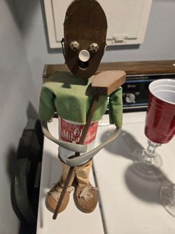 Handmade Folk Art Beer Can Figure