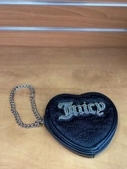 Juicy Couture heart-shaped zip-around wristlets in black