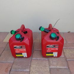Preowned set of two gas cans