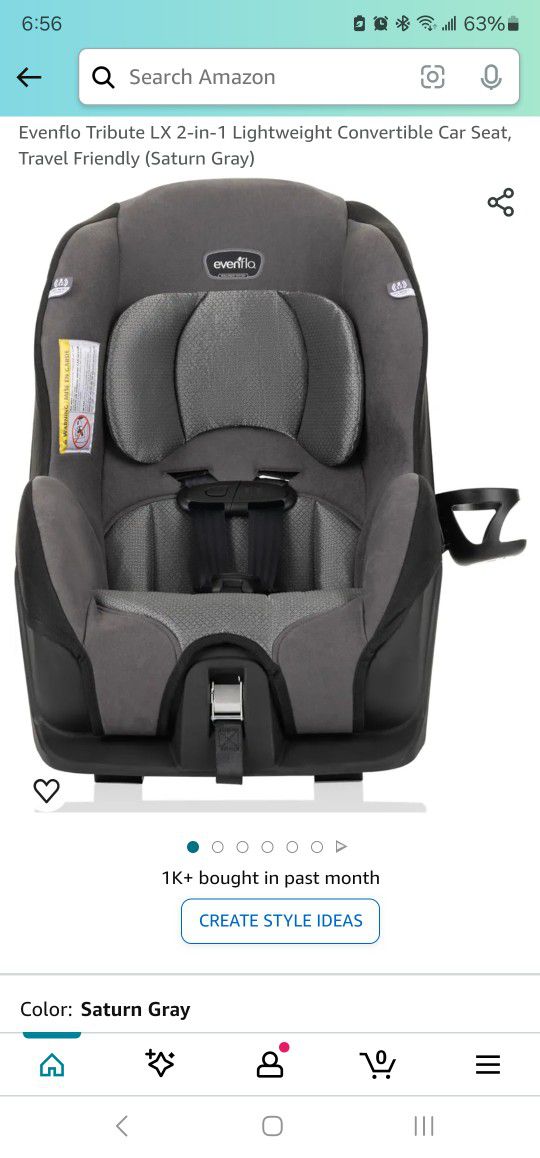 Evenflow Tribute LX 2 in 1 Lightweight convertable car seat 