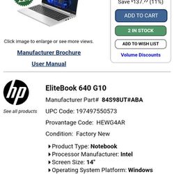 HP ELITEBOOK 640 G10 NOTEBOOK I5 256GB 8GB TOUCHSCREEN