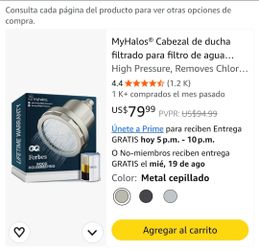 Cabezal de ducha para filtro de agua