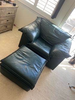 XL Green Leather Chair