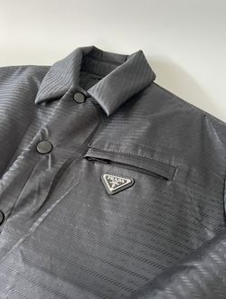 Prada Plaque Logo Padded Shirt Jacket