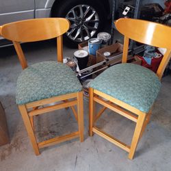Two Counter Height Wood Stools