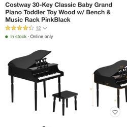 Kids Piano Keyboard Toy with Bench Piano Lid and Music Rack