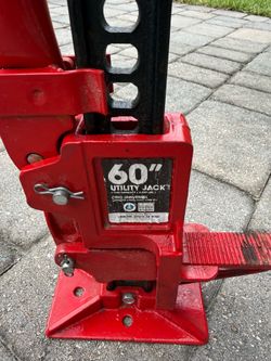 60” Utility Farm Jack 3 Ton 6000 lb Off Road Recovery Lift Jack Red
