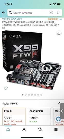 Evga x99 ftw k motherboard for sale