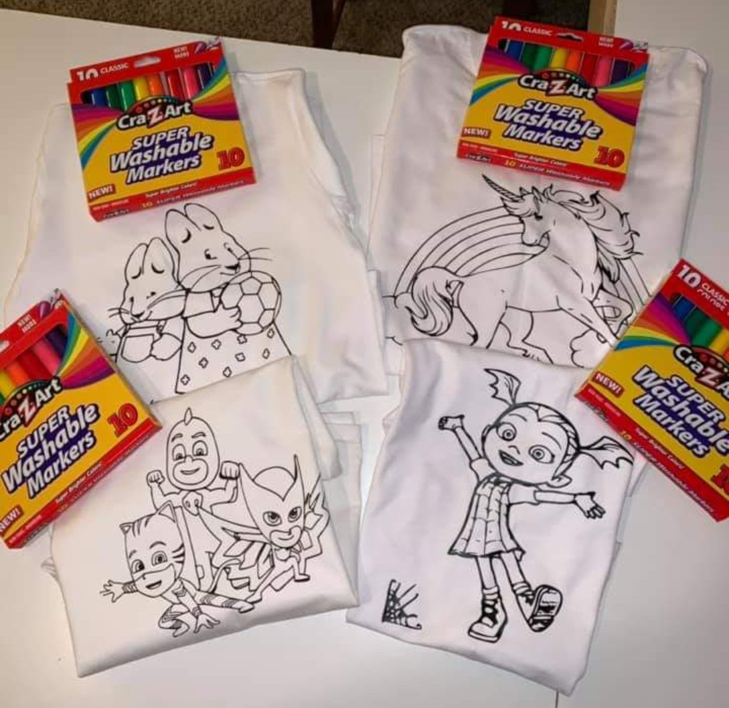 Kids washable coloring shirts