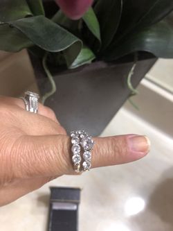 Sterling silver and gold white topaz ring