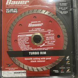 Bauer 4in Turbo Diamond Blade 