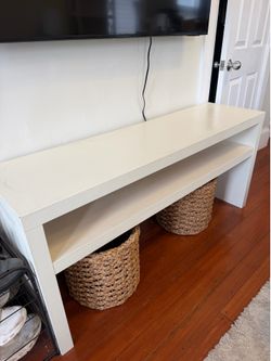 Open-Concept White TV Stand