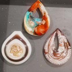 Three Beautiful Hand made Murano Glass Pendents