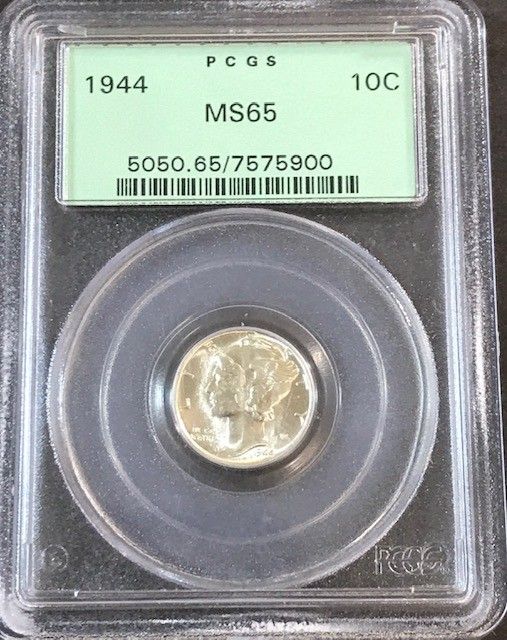 1944-P Mercury Silver Dime MS-65
