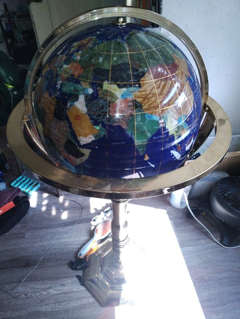 Beautiful Stone Inlay Globe