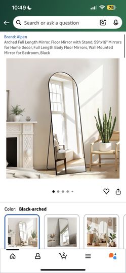 New in Box Floor Mirror with Stand, 59"x16"