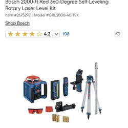Bosch 2000-ft Red 360-Degree Self-Leveling Rotary Laser Level Kit