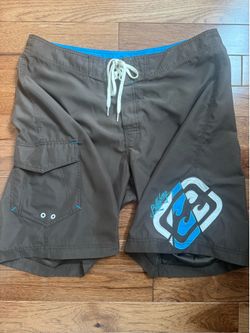 Billabong Men's Brown Board Shorts with blue accent