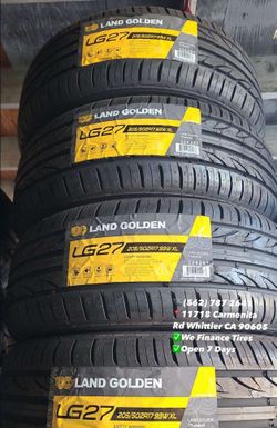 205/50R17 LAND GOLDEN Set of Tires Installed and Balanced Set de Llantas Nuevas Instaladas y Balanceadas