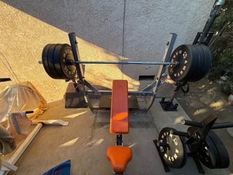 Hammer Strength Olympic Bench Press with Weights