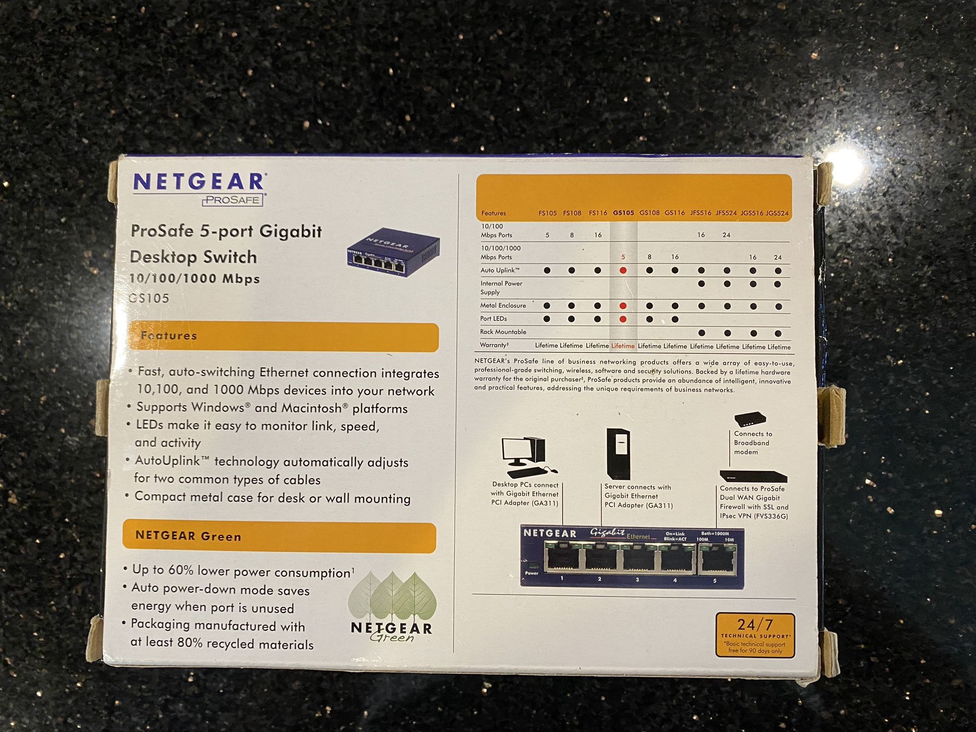 NetGear ProSafe 5-Port Gigabit Desktop Switch GS105