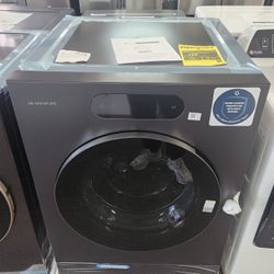5.8 cu. ft Stackable Front Load Washer in Brushed Black Steel with 26 Wash Programs