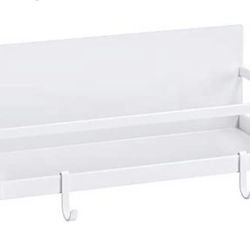 Magnetic Spice Rack, Thipoten Strong Magnetic Shelf with 2 Removable Hooks, Perfect Space Saver for Small Kitchen/ Apartment, Awesome Metal Cabinet fo