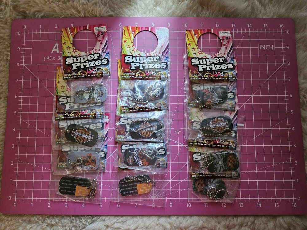 12 HARLEY DAVIDSON Dogtag Style Keychains By Super Prizes