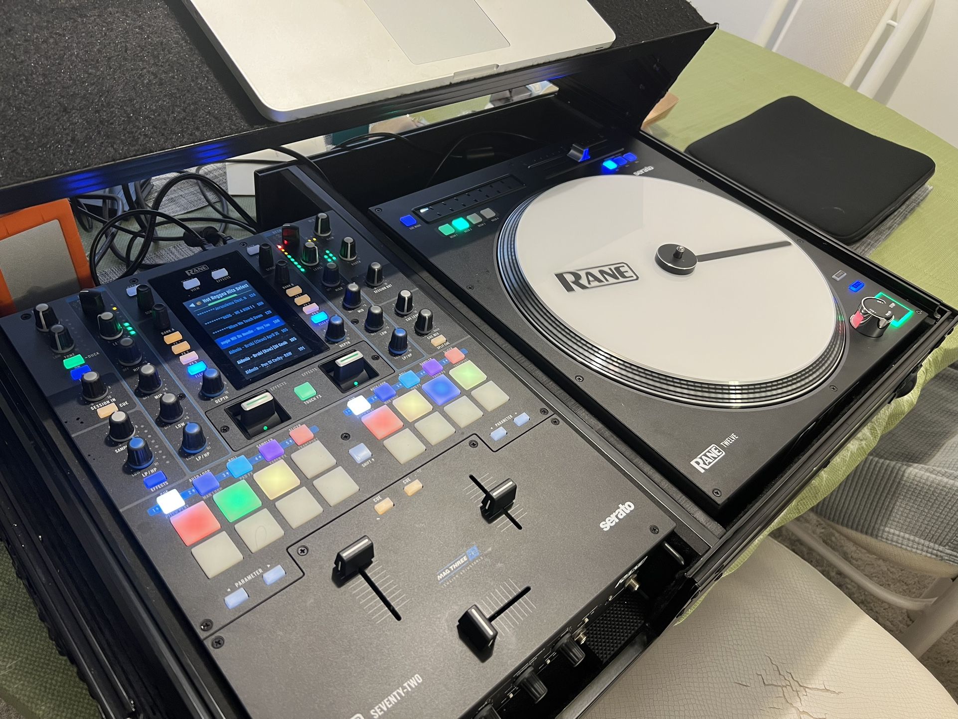 F/S: DJ EQUIPMENT : Rane 72 Mixer and Rane 12 motorized turntable with all black Odyssey Road Case