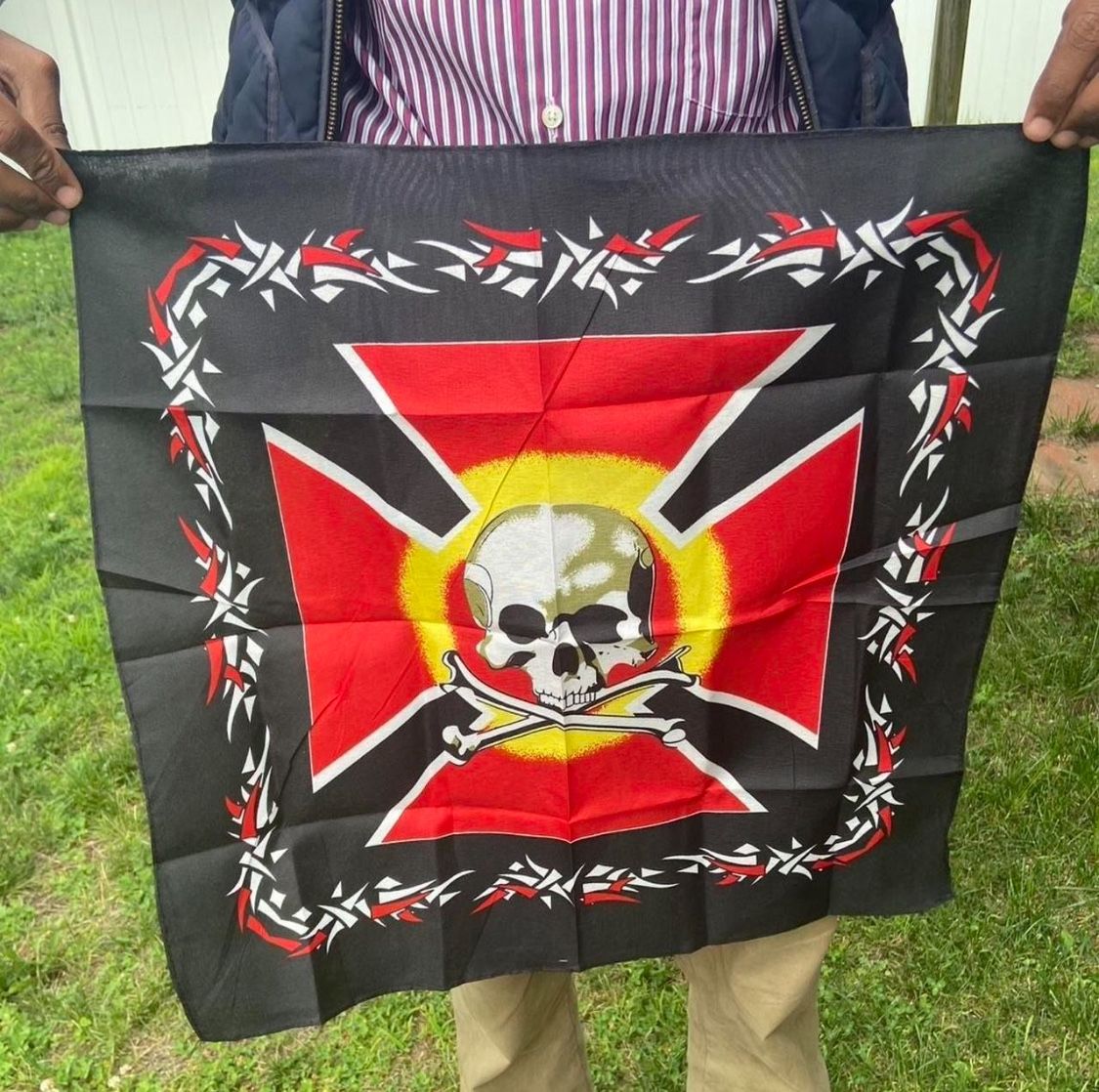 Gothic Skull Scarf - Large Vintage-Inspired Halloween Skull & Ghost Boho Grunge emo Print Punk Emo neckerchiefs Scarves  for winter