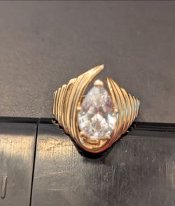 Women's 14kt GE Pear Shape CZ Ring