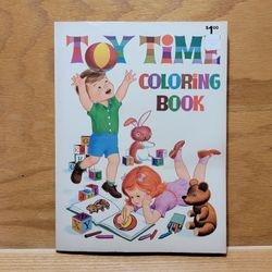 Vintage 1975 Waldman "TOY TIME " Coloring Book 90 Pages Of Coloring, 