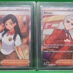 Eri #136 Pokemon & Atticus #134 Pokemon Prismatic Evolutions, Full Art Cards