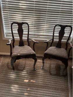 Chairs - beautiful wood with upholstery cushions.