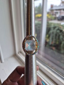 Gold-Tone Ring with Large Opal Stone