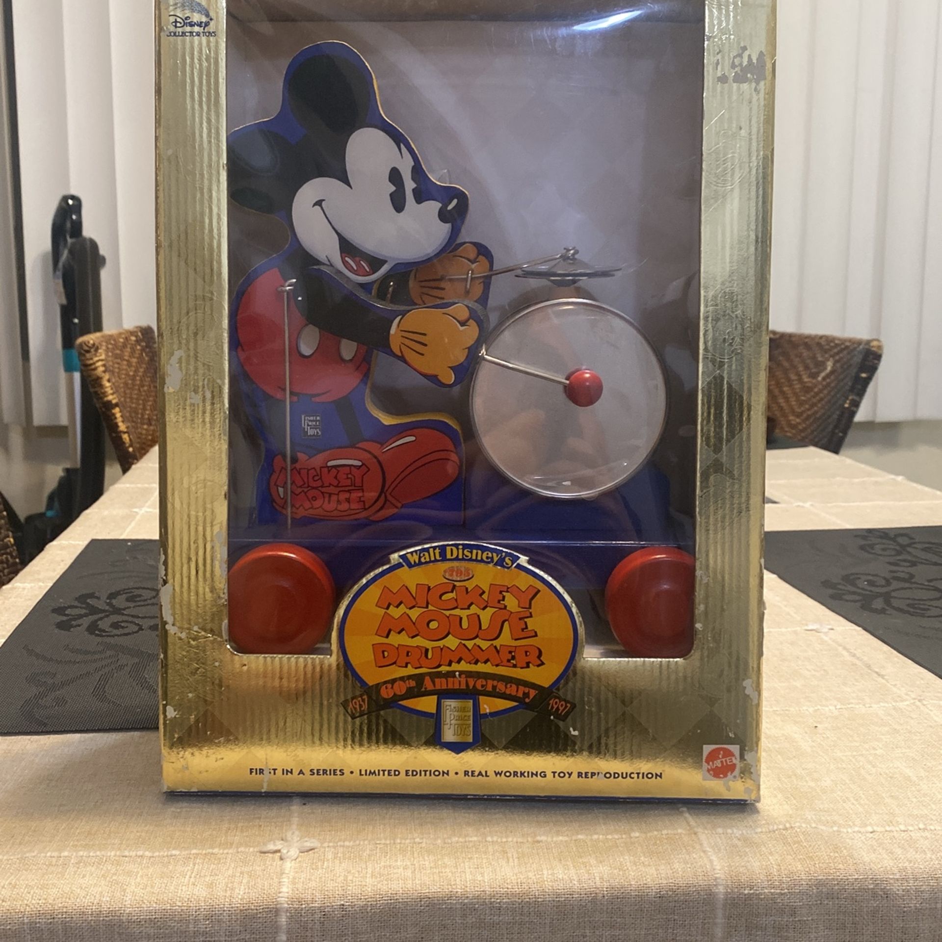VTG Mattel Mickey Mouse Drummer 60th Ann. 1st in series LIMITED EDITION MIB