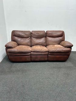 3 seater brown leather recliner - we can deliver and setup