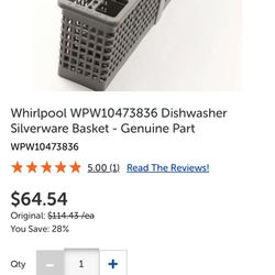 Whirlpool WPW10473836 Dishwasher Silverware Basket - Genuine Part WPW10473836