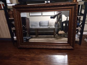 Large Wall Mirror with Ornate Gold Frame