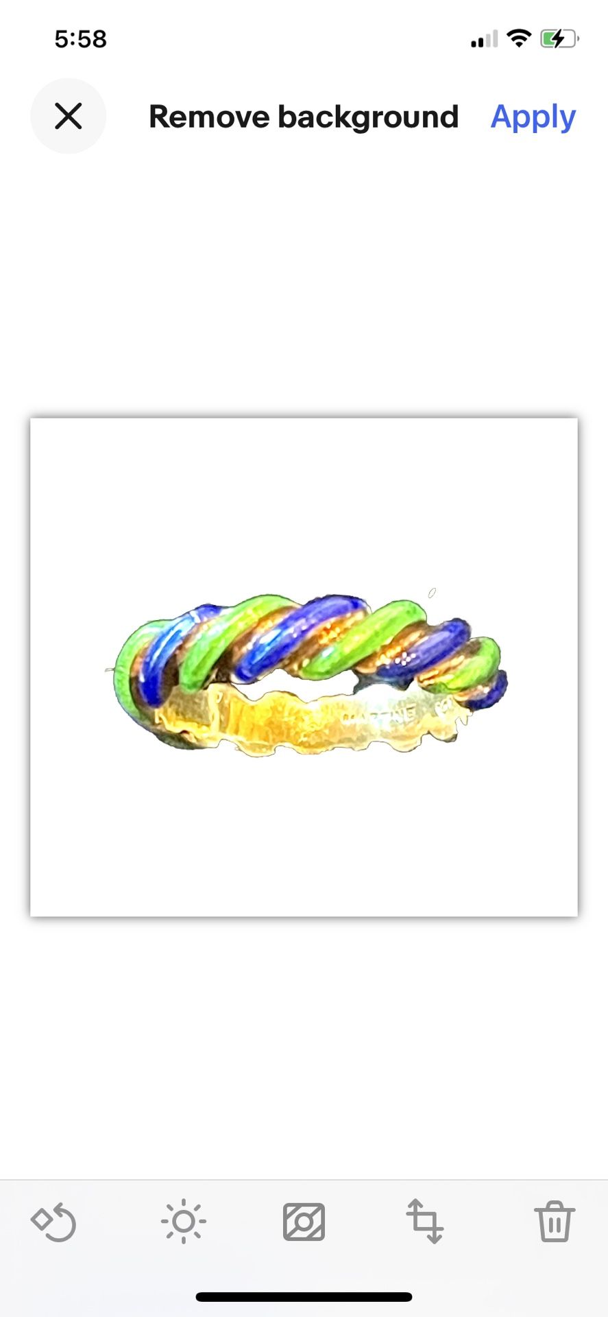 14k Martine Enameled Ring Sz 7