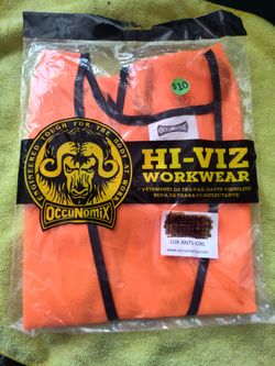 Bright orange safety vest