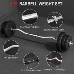 55lb barbell weight set 