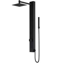 Vigo Orchid, 39 in. H x 4 in. W, 2-Jet High Pressure Shower Panel System with 8 in. Square Rainfall Showerhead, Matte Black