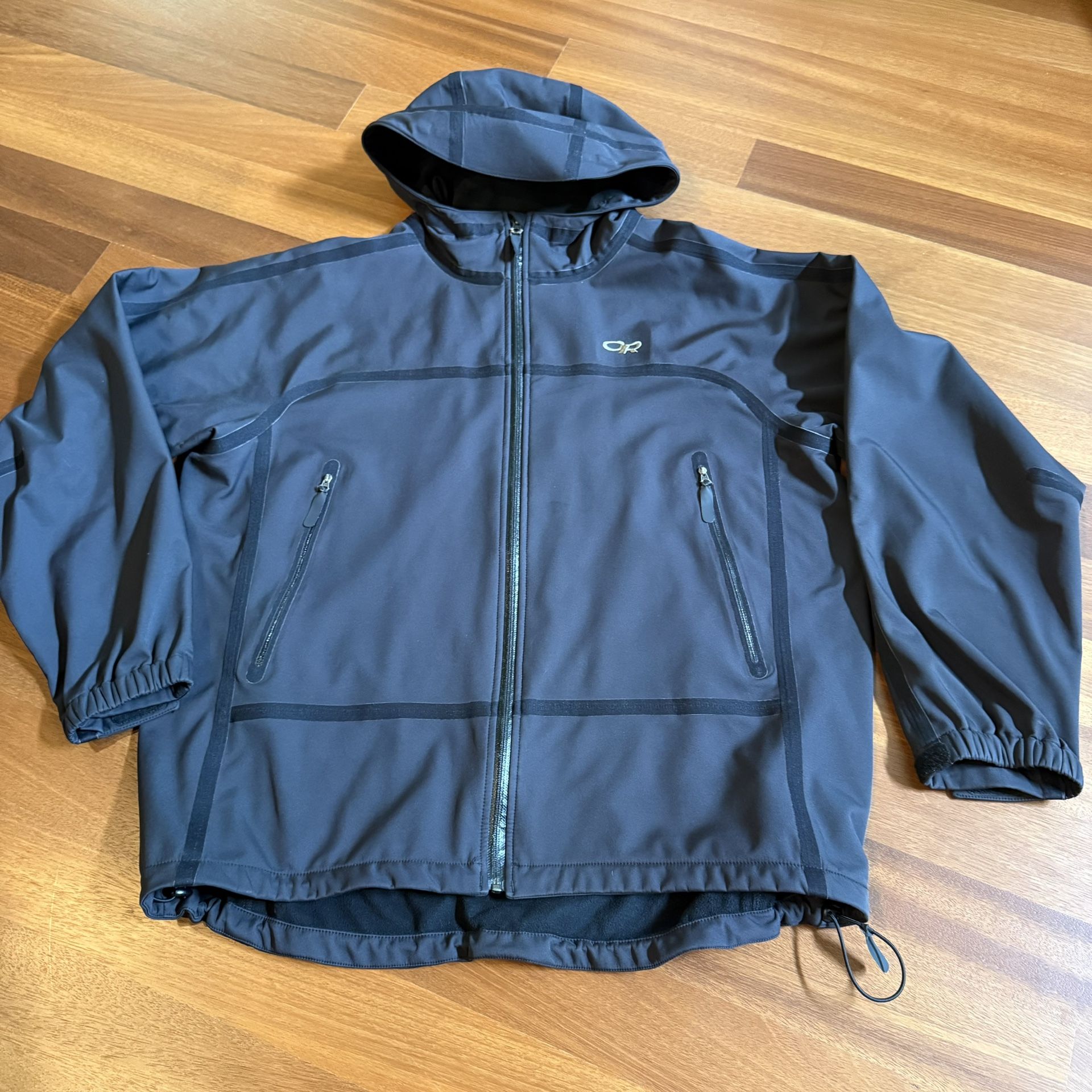 Outdoor Research Hooded Fleece Lined Soft Shell Jacket Men’s XXL Black