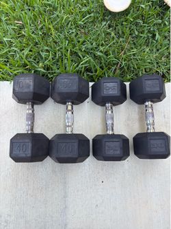 Cap Rubber 40Lb & 30Lb Hex Dumbbells pair $140